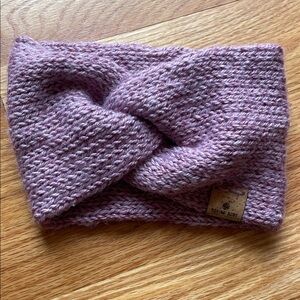 Roving Rose Kids Knit Twist Headband Ear Warmer Dusty Pink Handmade